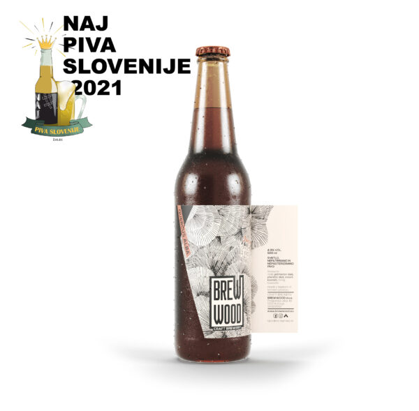BREWWOOD Quercus Alba Naj pivo po izboru Slovenskih novinarjev 2021 steklenica scaled | BREWWOOD kraft pivovarna